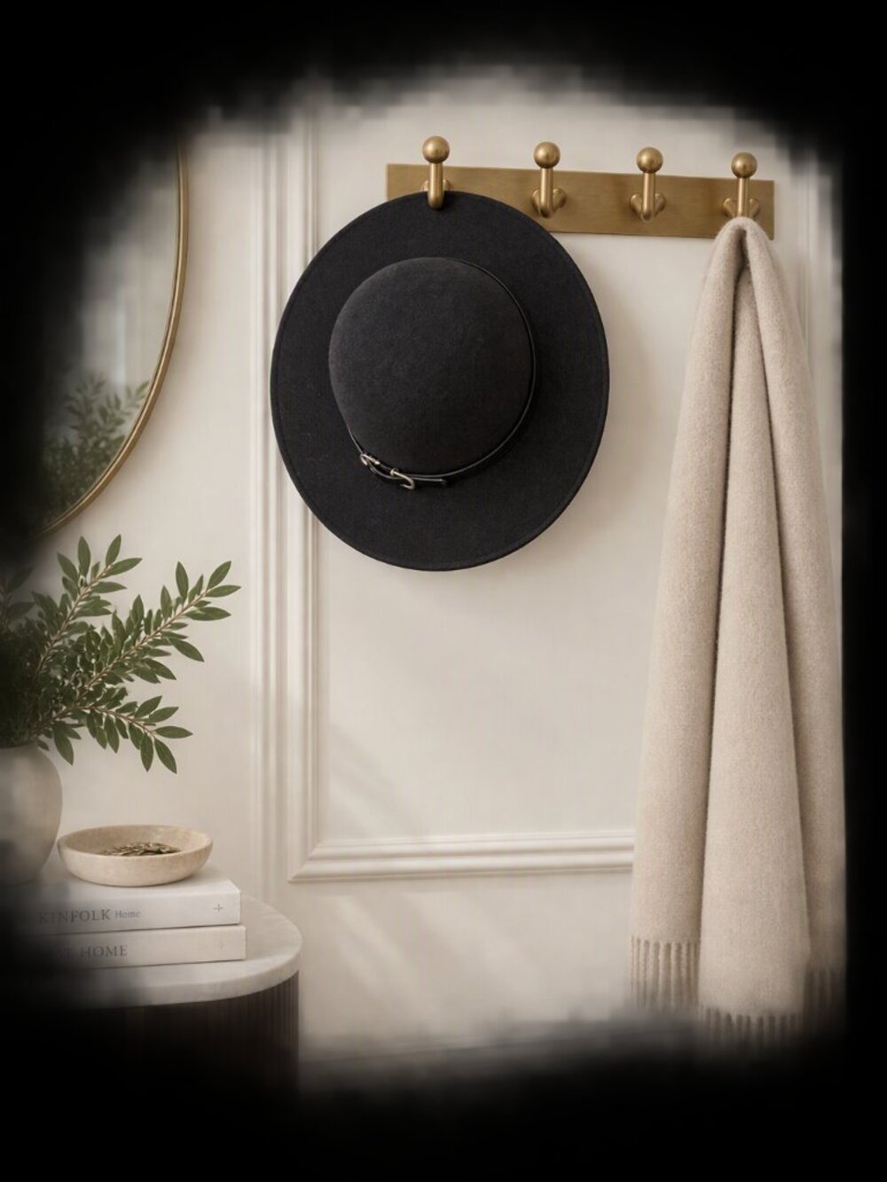 Adora Wool Round Top Black Hat (Black)